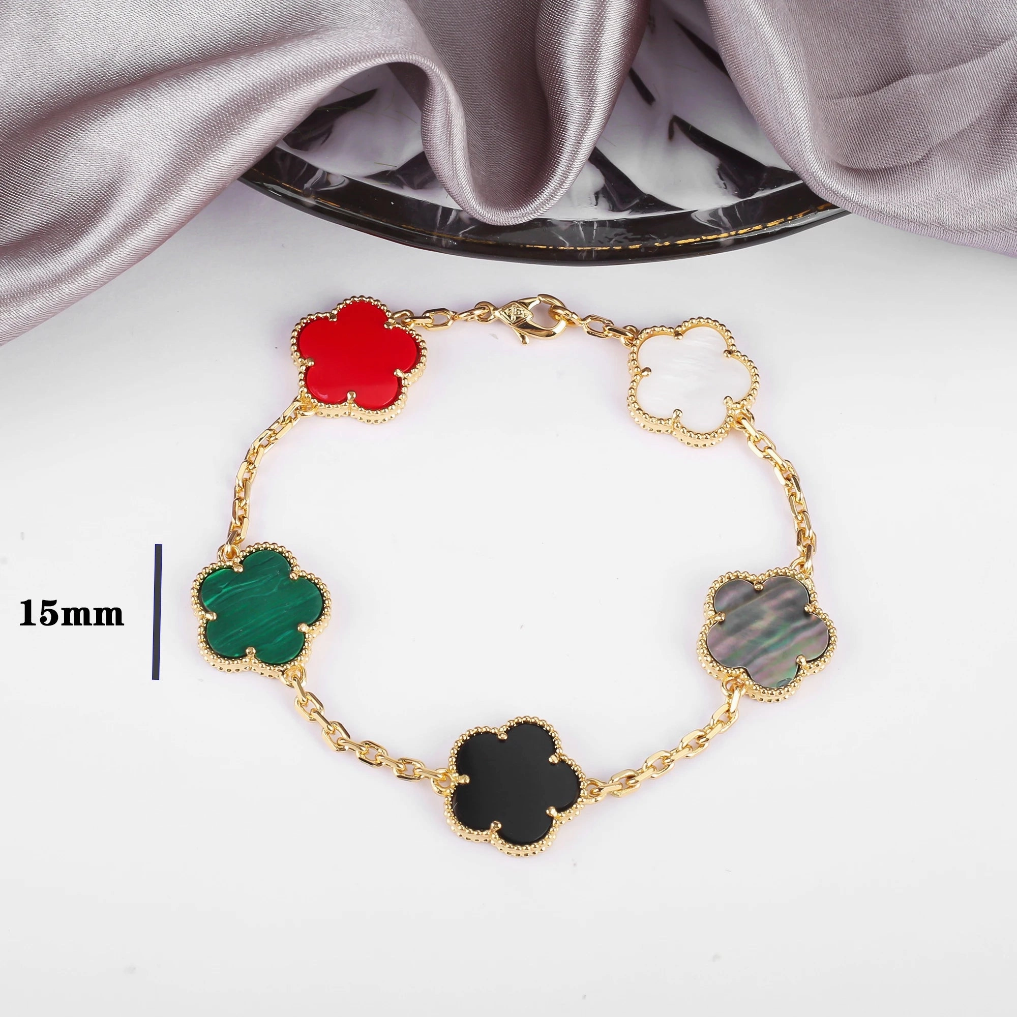 7 Colors Classic Five-Leaf Flower Pendant Necklace Natural Stones Clover Choker for Women Daily Wear Jewelry