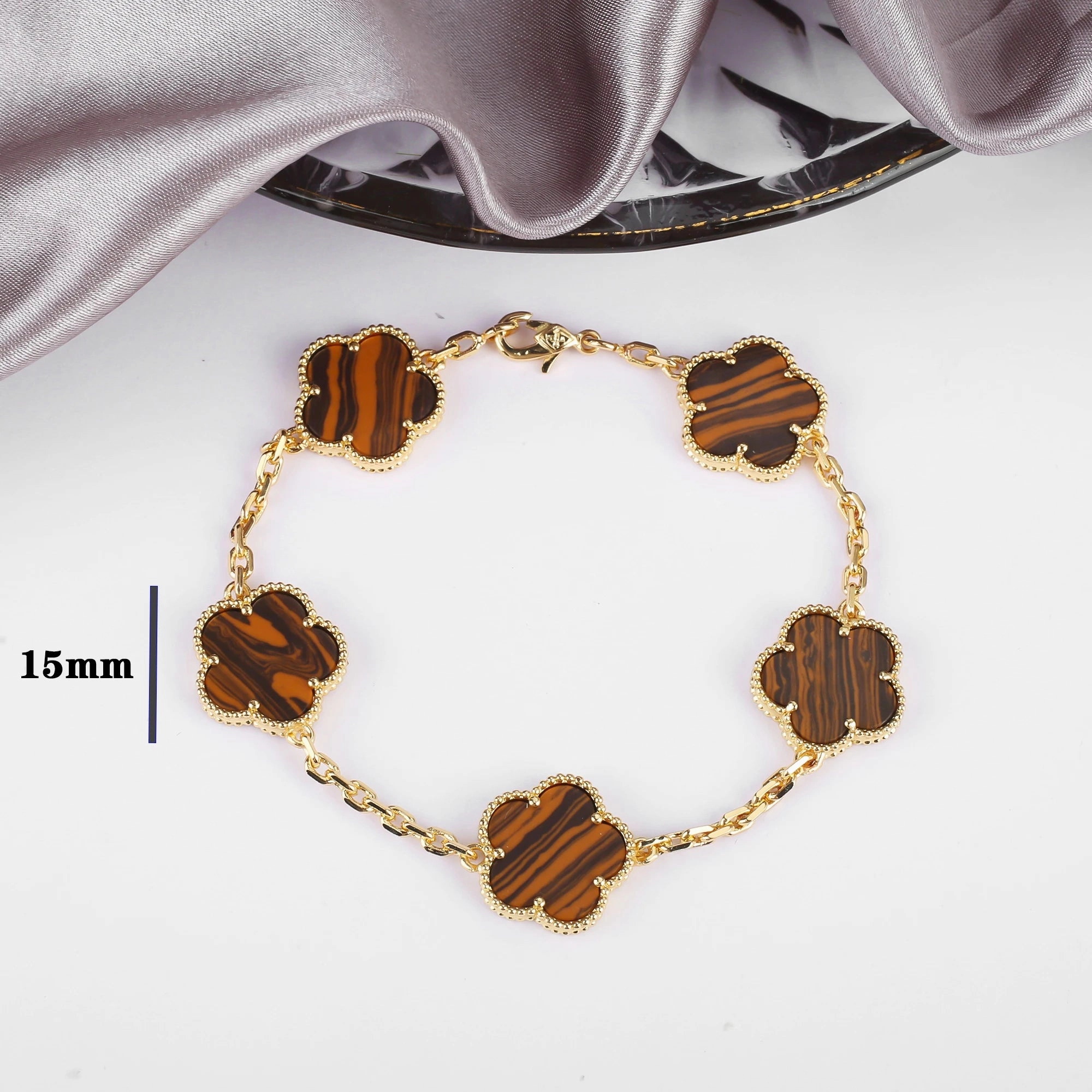 7 Colors Classic Five-Leaf Flower Pendant Necklace Natural Stones Clover Choker for Women Daily Wear Jewelry