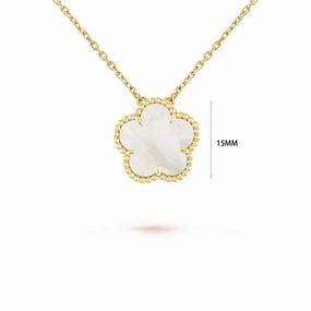 7 Colors Classic Five-Leaf Flower Pendant Necklace Natural Stones Clover Choker for Women Daily Wear Jewelry