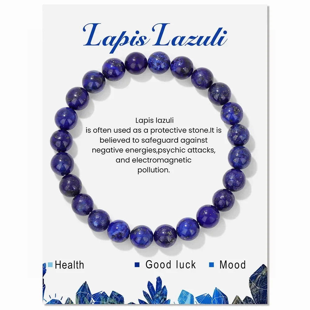 8mm Natural Carnelian Beaded Bracelets For Women Men Stylish Stretch Bangles With Blue Apatite Lapis Lazuli Tiger Eye