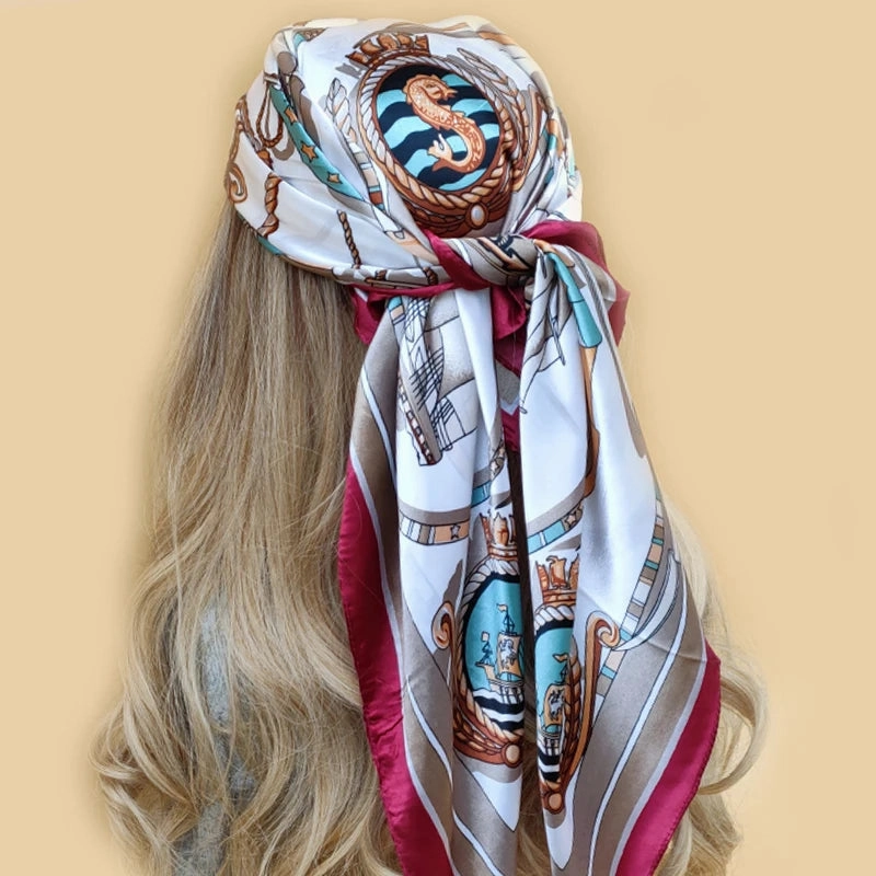 90*90CM Shawls Fashion Beach Sunscreen Silk Scarves