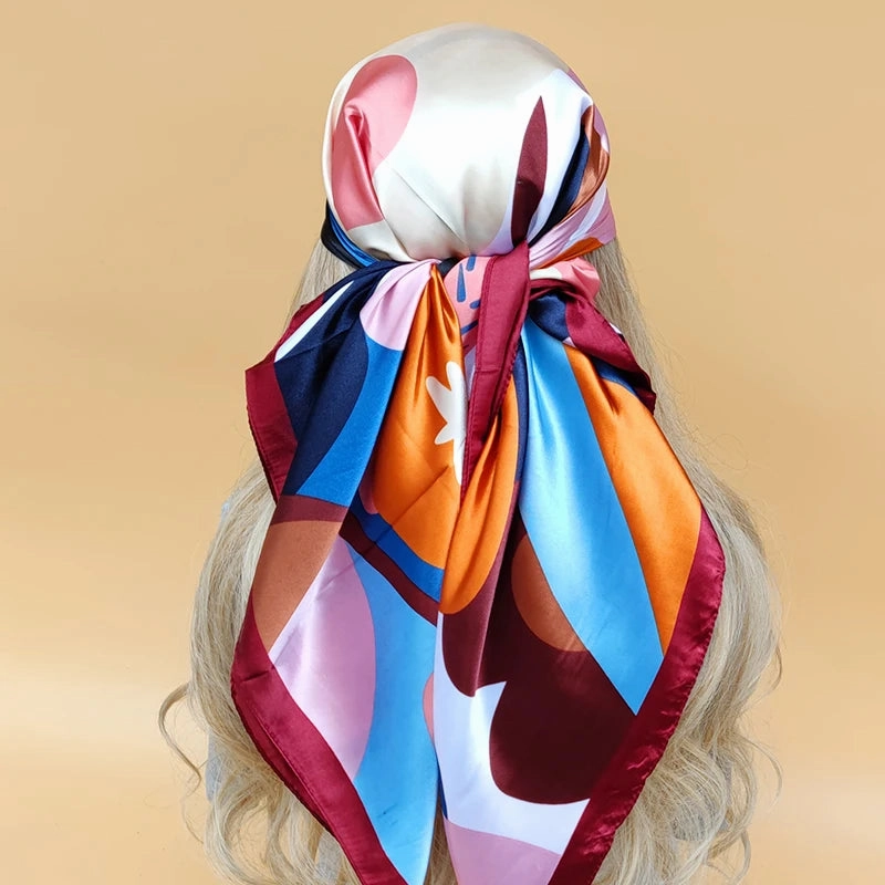 90*90CM Shawls Fashion Beach Sunscreen Silk Scarves