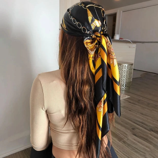 90*90CM Shawls Fashion Beach Sunscreen Silk Scarves