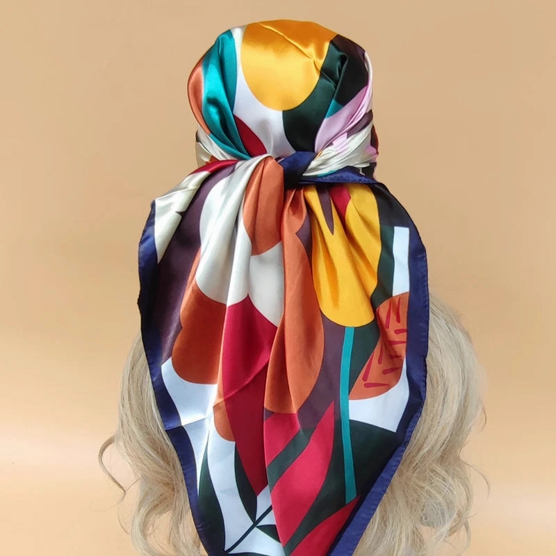 90*90CM Shawls Fashion Beach Sunscreen Silk Scarves