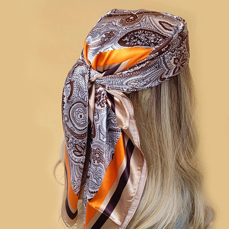 90*90CM Shawls Fashion Beach Sunscreen Silk Scarves