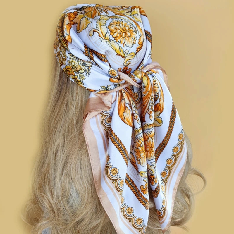 90*90CM Shawls Fashion Beach Sunscreen Silk Scarves
