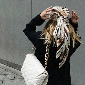 90*90CM Shawls Fashion Beach Sunscreen Silk Scarves