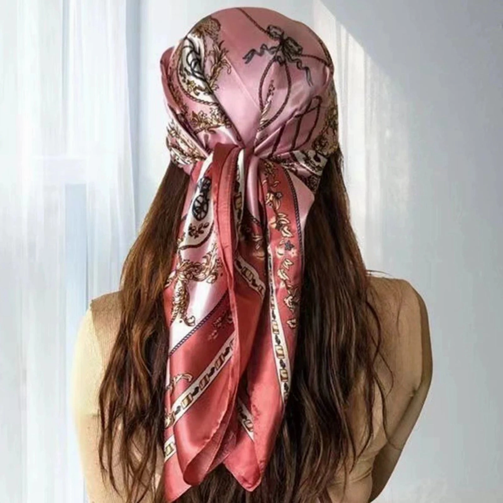 90*90CM Shawls Fashion Beach Sunscreen Silk Scarves