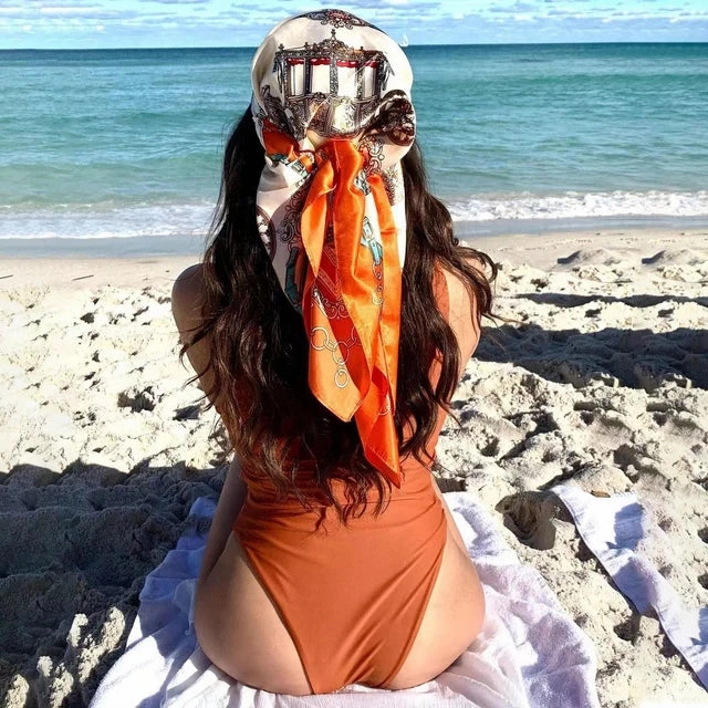 90*90CM Shawls Fashion Beach Sunscreen Silk Scarves