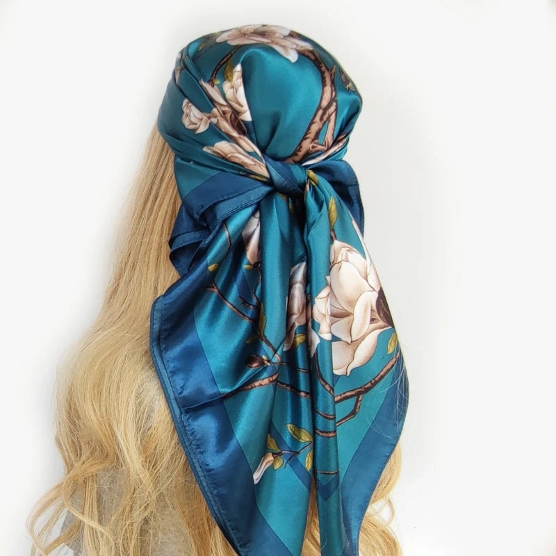 90*90cm Silk Scarf Headwraps For Women Fashion Accessory
