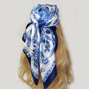 90*90cm Silk Scarf Headwraps For Women Fashion Accessory