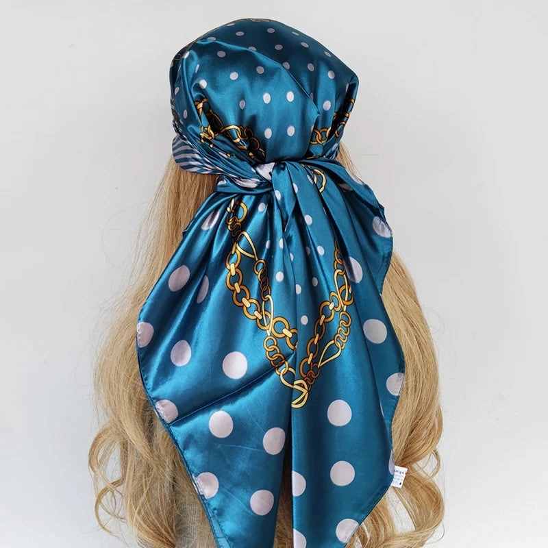 90*90cm Silk Scarf Headwraps For Women Fashion Accessory