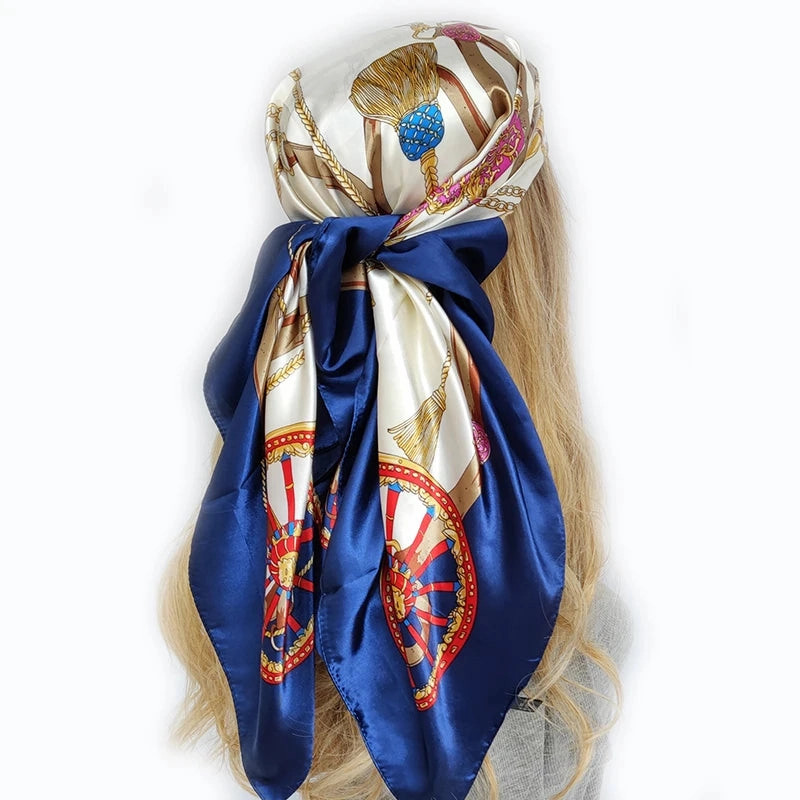 90*90cm Silk Scarf Headwraps For Women Fashion Accessory