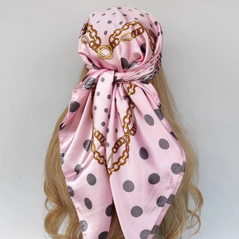 90*90cm Silk Scarf Headwraps For Women Fashion Accessory