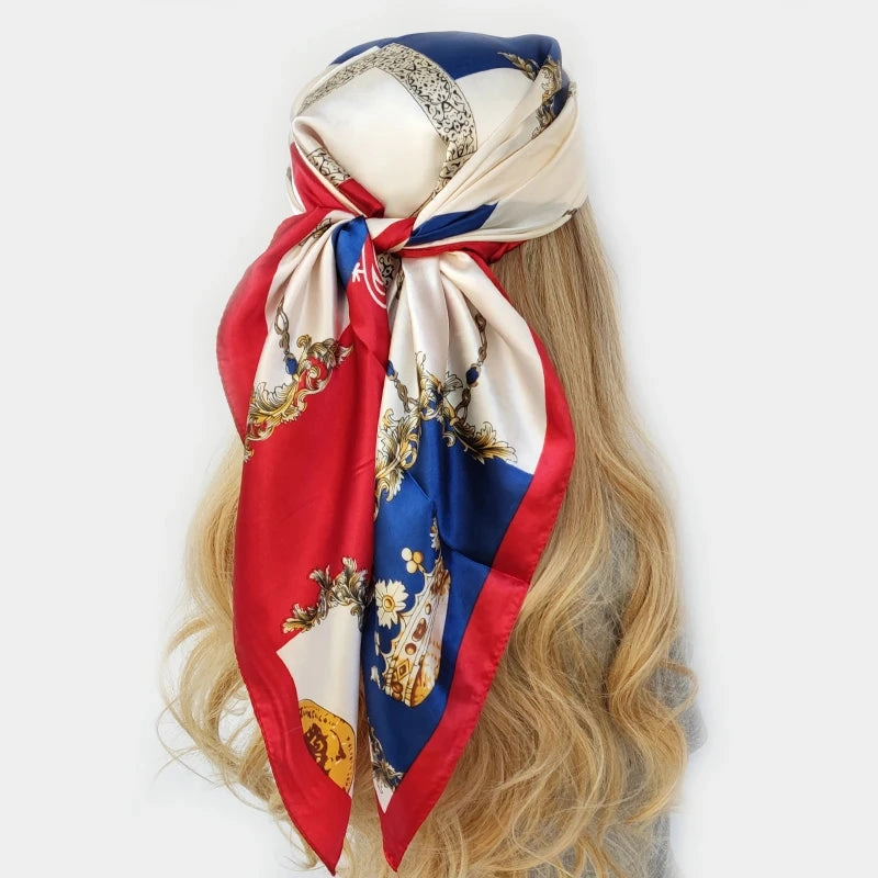 90*90cm Silk Scarf Headwraps For Women Fashion Accessory