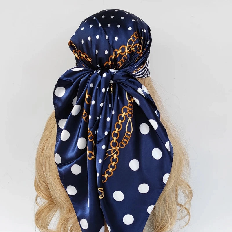90*90cm Silk Scarf Headwraps For Women Fashion Accessory