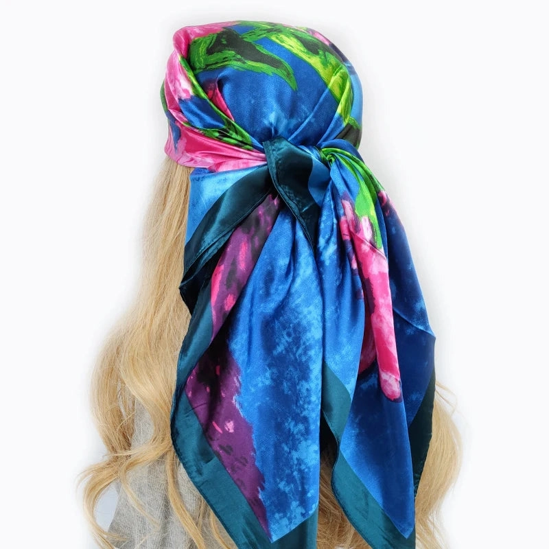 90*90cm Silk Scarf Headwraps For Women Fashion Accessory