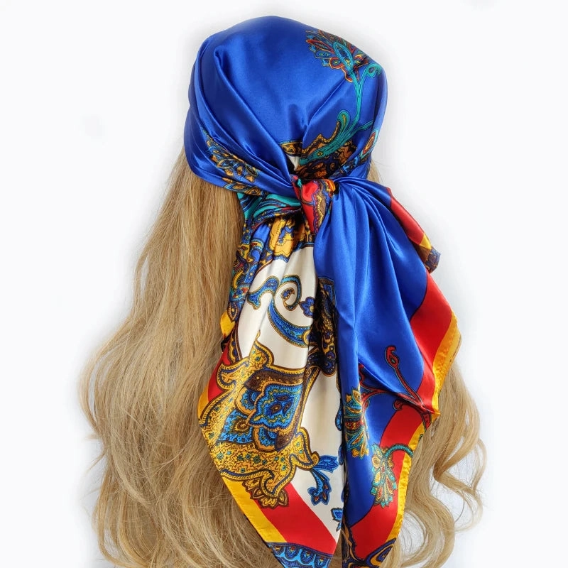 90*90cm Silk Scarf Headwraps For Women Fashion Accessory