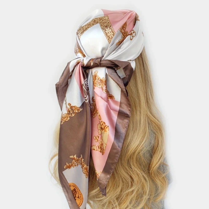 90*90cm Silk Scarf Headwraps For Women Fashion Accessory