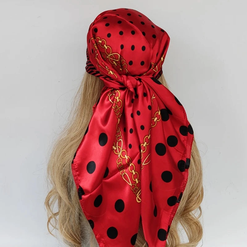 90*90cm Silk Scarf Headwraps For Women Fashion Accessory