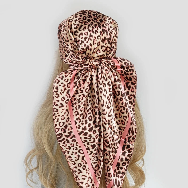 90*90cm Silk Scarf Headwraps For Women Fashion Accessory