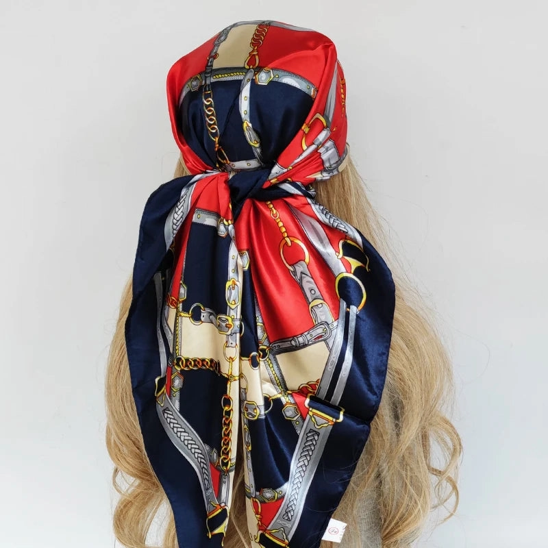 90*90cm Silk Scarf Headwraps For Women Fashion Accessory
