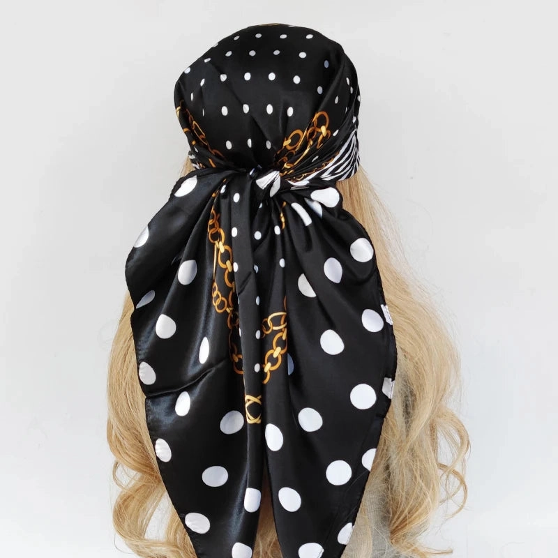 90*90cm Silk Scarf Headwraps For Women Fashion Accessory