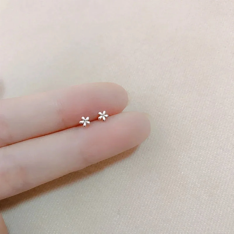 925 Silver Needle Shiny Zircon Butterfly Earring for Students