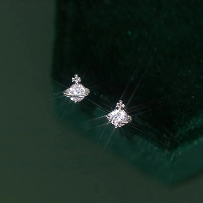 925 Silver Needle Zircon Leaf Star Butterfly Earrings