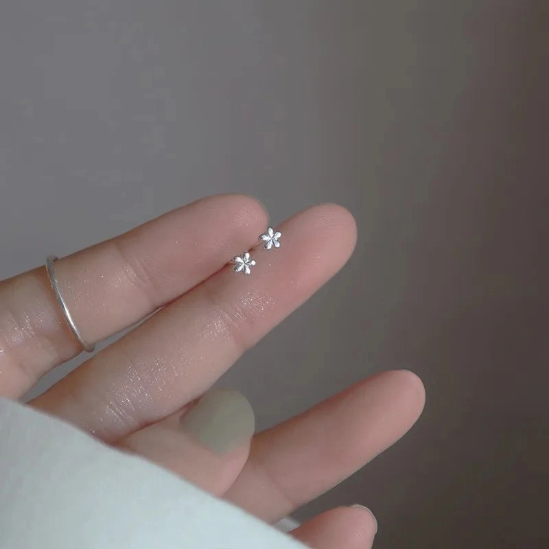 925 Silver Needle Zircon Leaf Star Butterfly Earrings