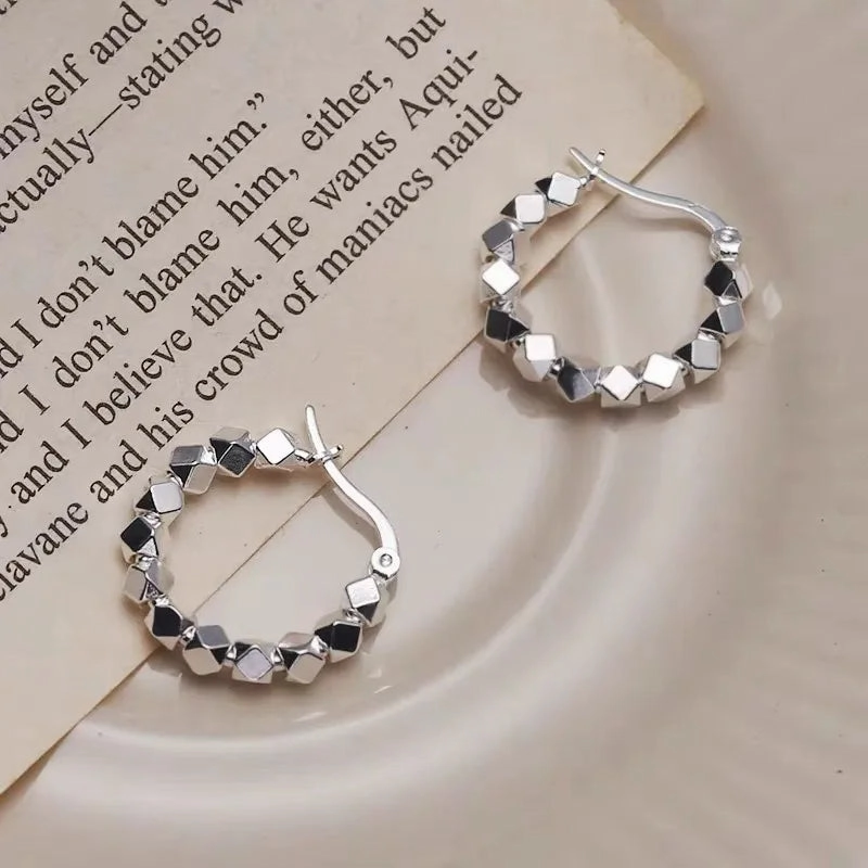 925 Sterling Silver Hot Sale Hoop Earrings Simple Elegance