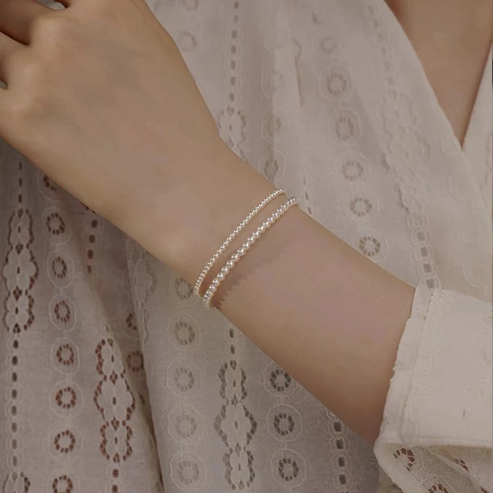 925 Sterling Silver Pearl Bracelet For Women Jewelry Bangle