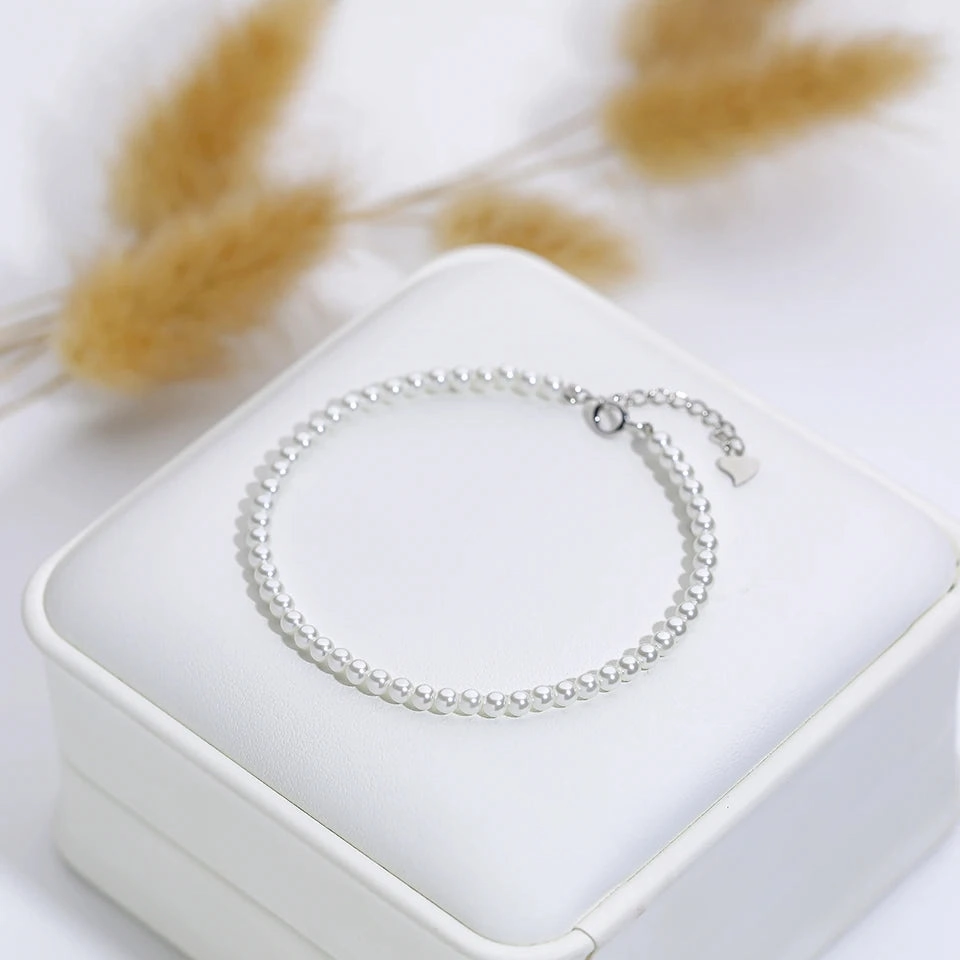 925 Sterling Silver Pearl Bracelet For Women Jewelry Bangle