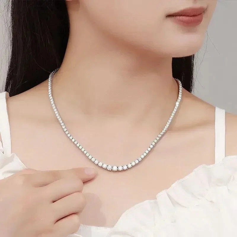 925Sterling Silver Necklace Zircon Chain for Women Fashion