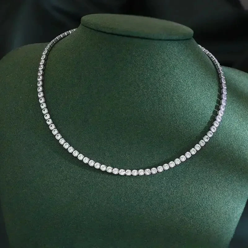 925Sterling Silver Necklace Zircon Chain for Women Fashion