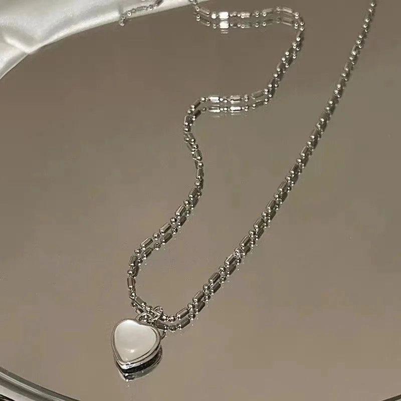 9 Pcs Simple Choker Necklaces for Women Fashion Love Heart Star Pendant Jewelry Gift