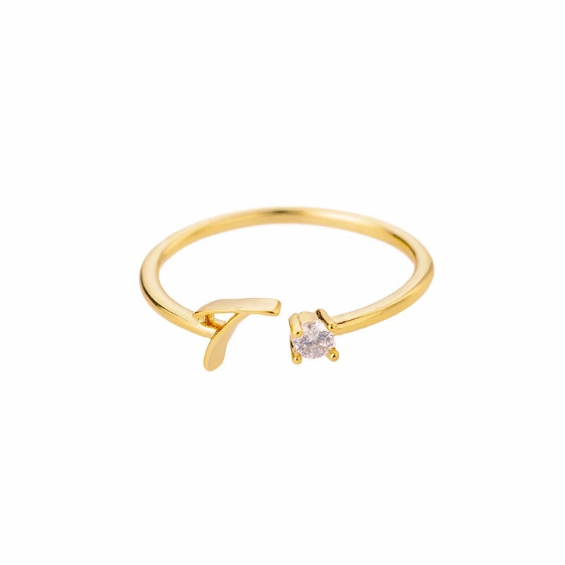 A-Z Initial Rings for Women Adjustable Stainless Steel Gold Jewelry