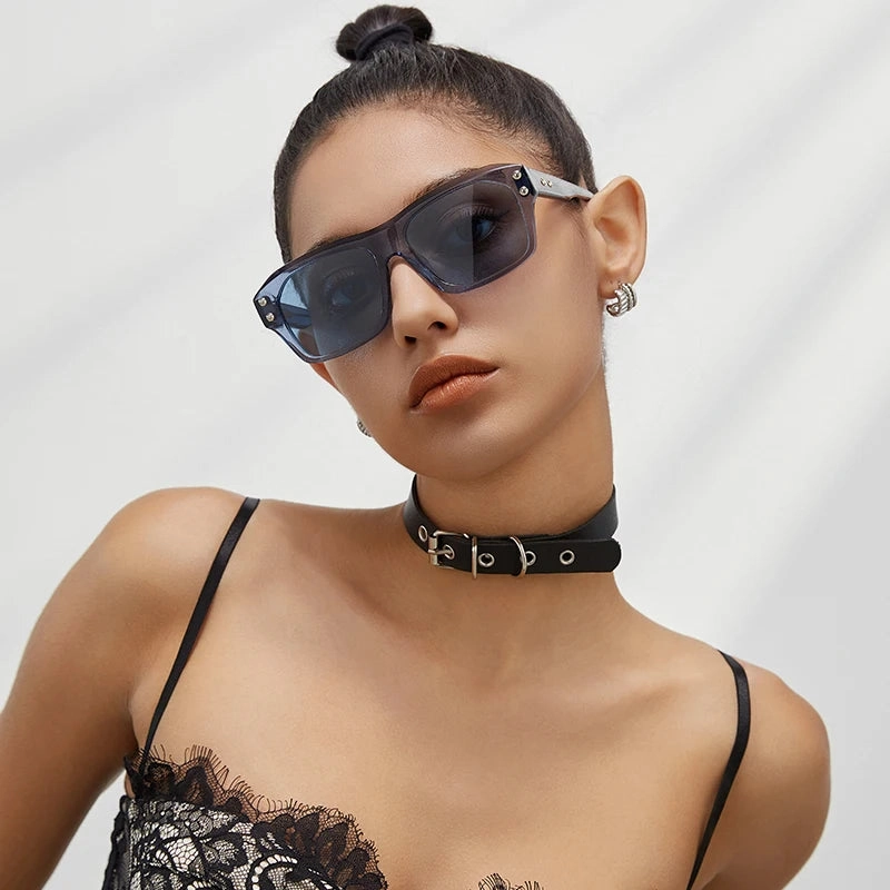 Acetate Square Rectangular Polarized Sunglasses UV400 Fashion Eyewear