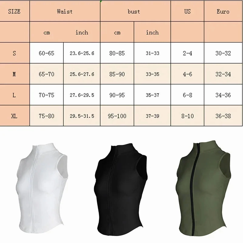 Aiithuug Athletic Zip Up Sweat Vest Jacket Sleeveless Top
