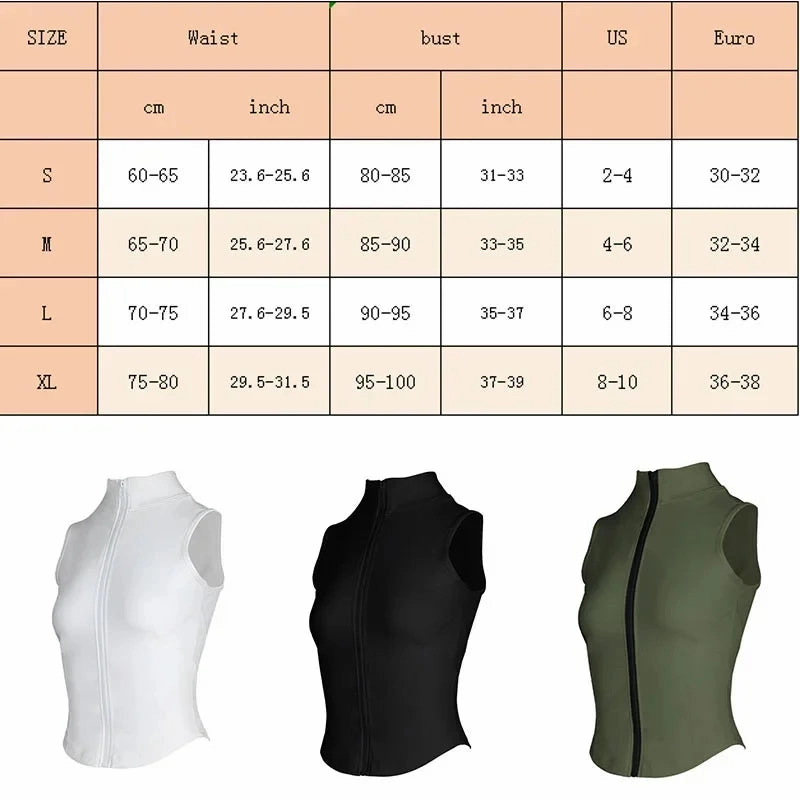 Aiithuug Athletic Zip Up Sweat Vest Jacket Sleeveless Top