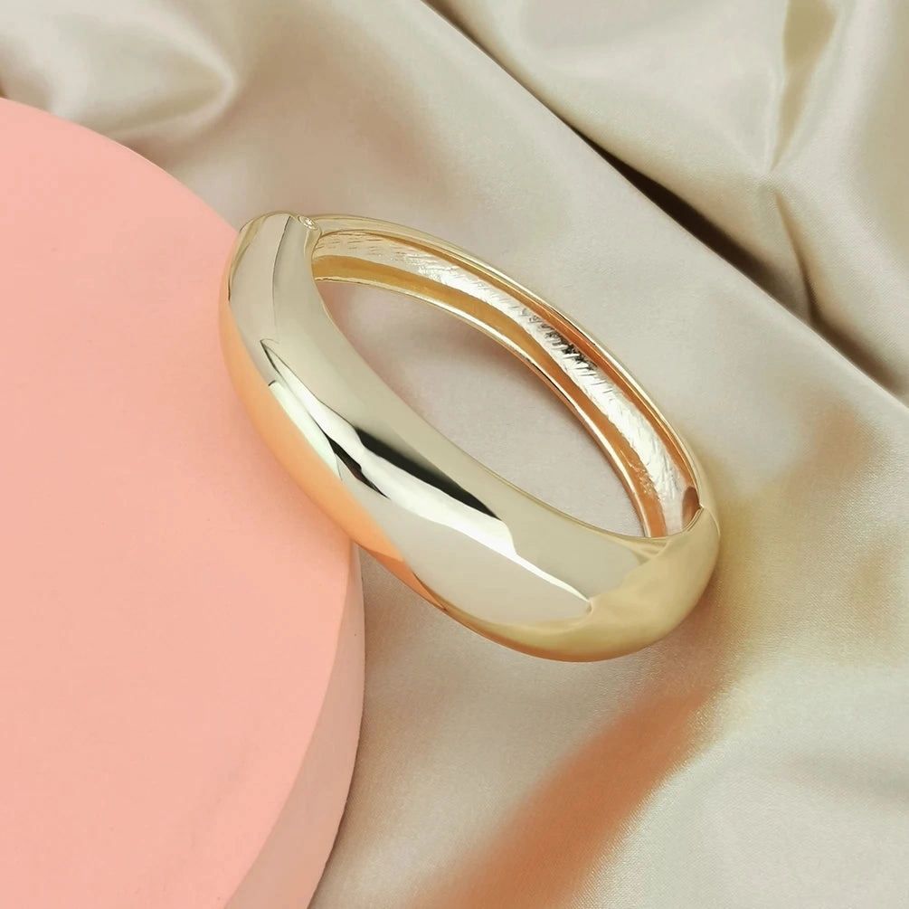 Alloy Statement Cuff Bracelet For Women Chunky Gold Bangle