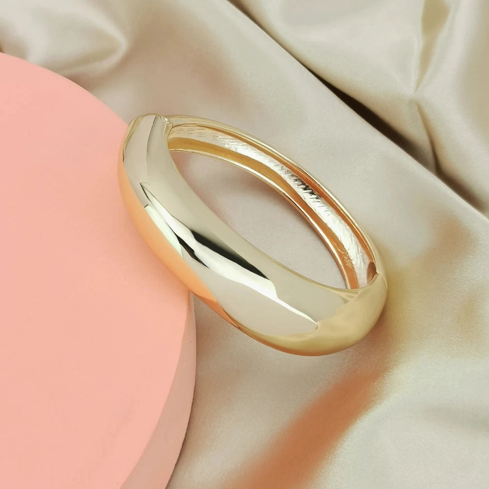 Alloy Statement Cuff Bracelet For Women Chunky Gold Bangle