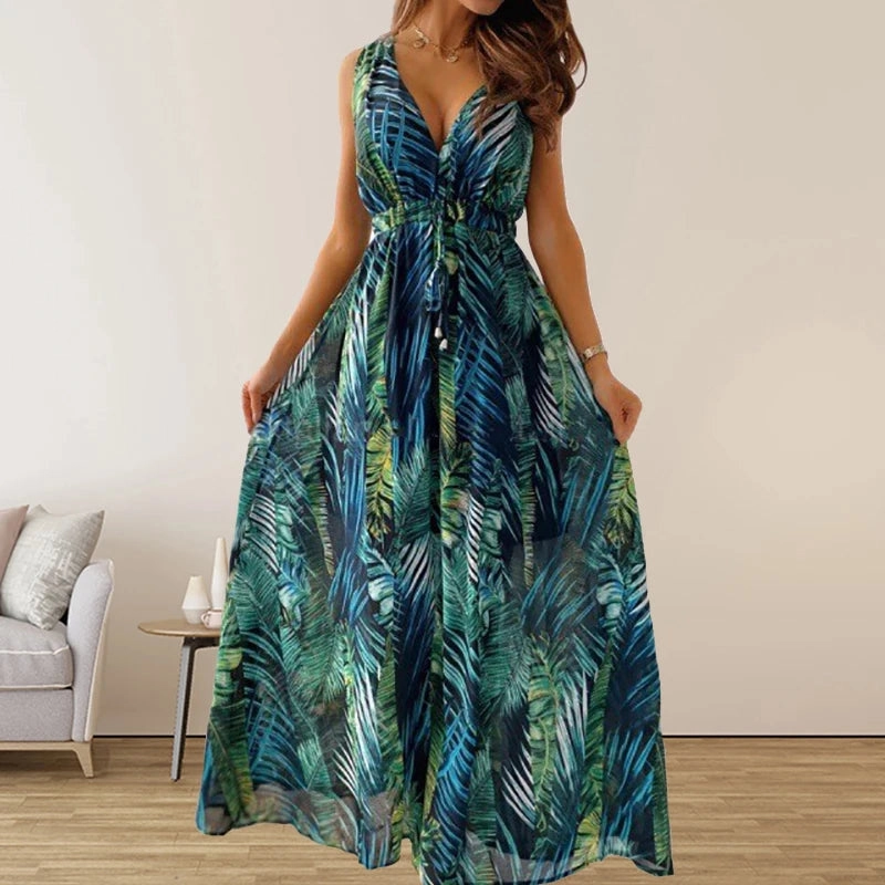 Amazon Foreign Trade Women's Summer Casual Print Dress