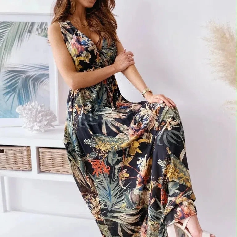 Amazon Foreign Trade Women's Summer Casual Print Dress