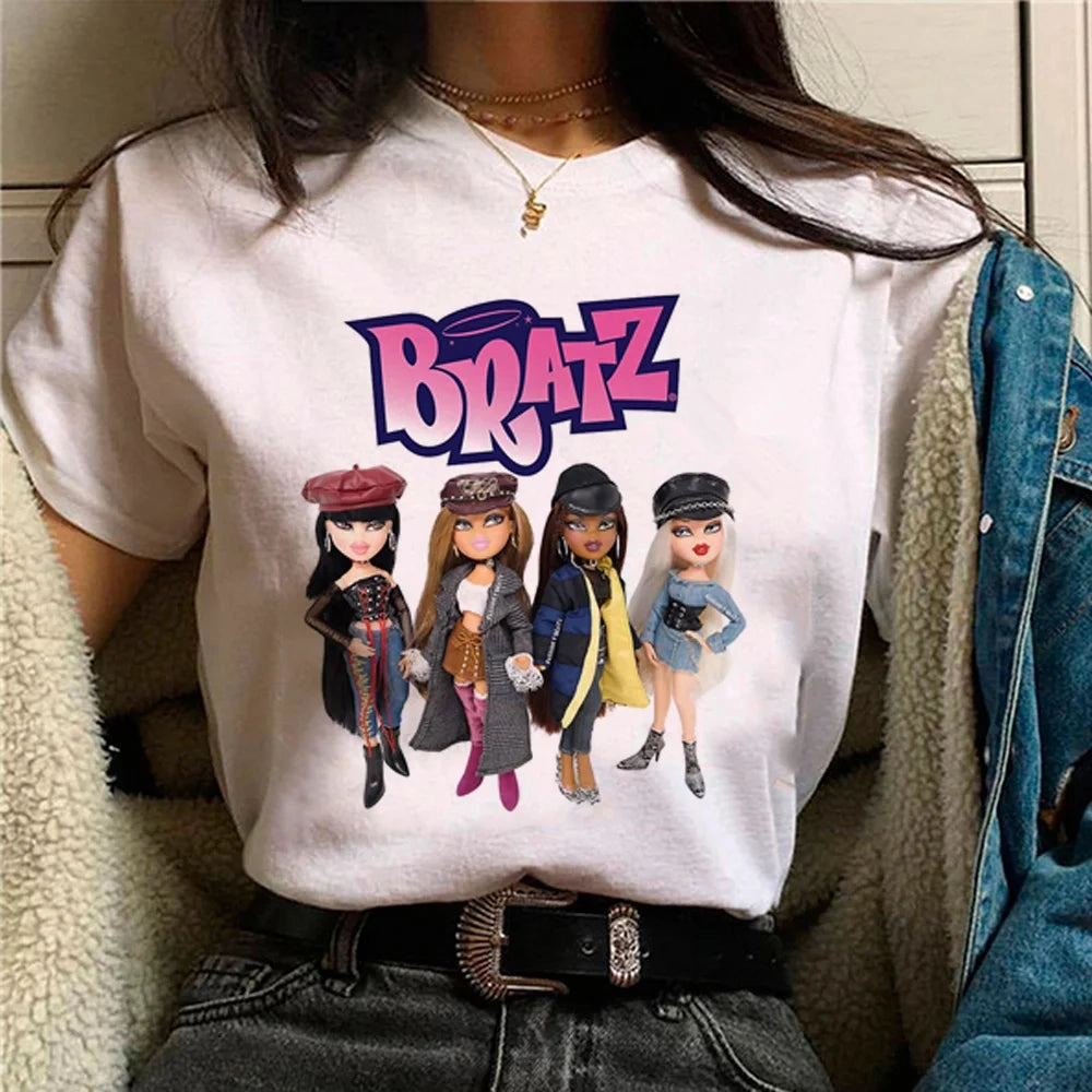 Anime-Inspired Women's Streetwear Tee - Manga Comic Graphic T-Shirt for Trendy Fashionistas