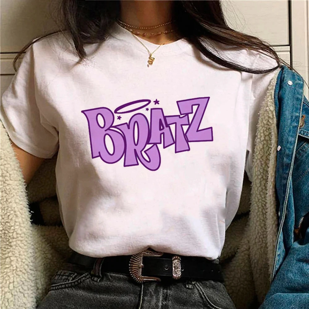 Anime-Inspired Women's Streetwear Tee - Manga Comic Graphic T-Shirt for Trendy Fashionistas