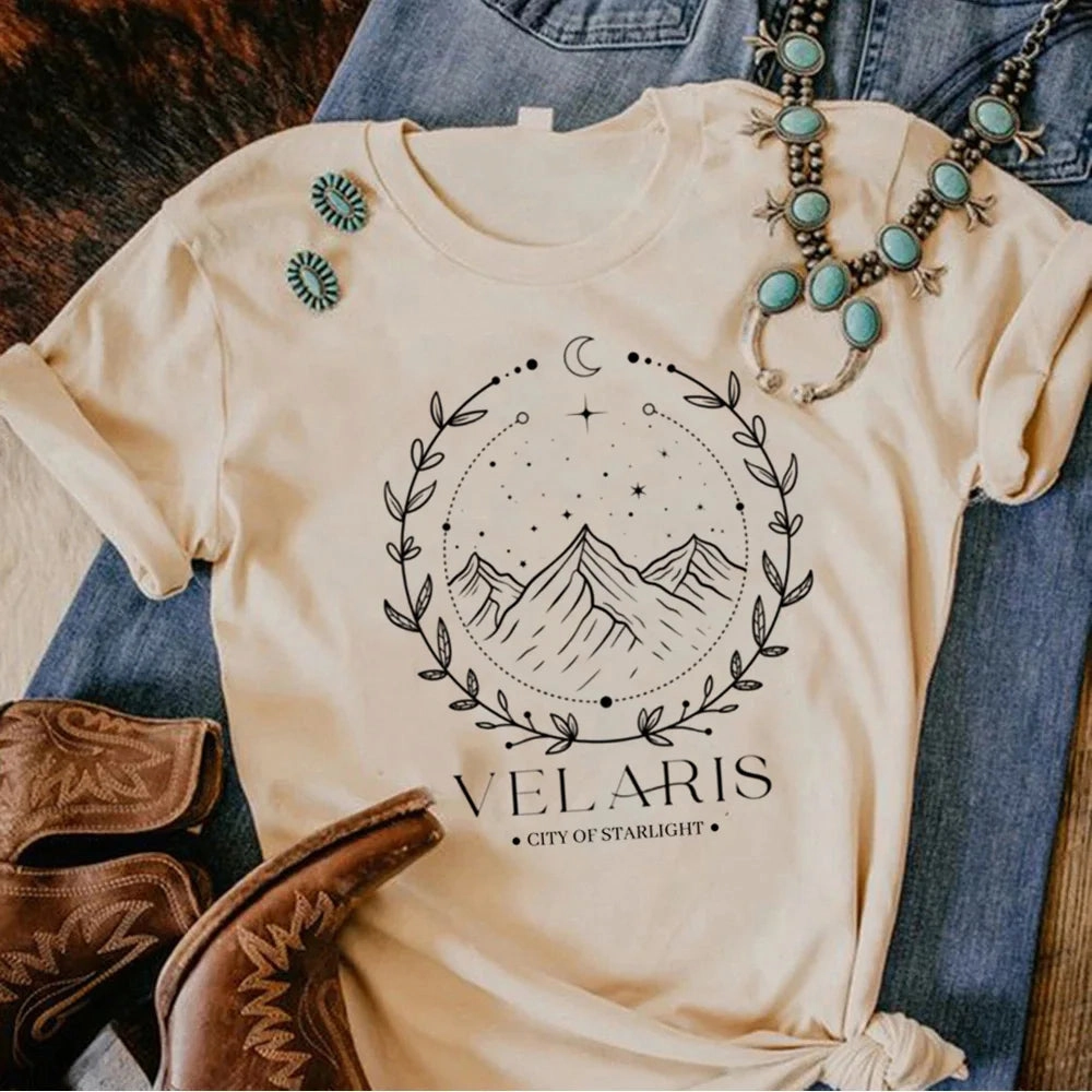 Anime-Inspired Women??s Y2K Graphic Tee - Acotar Design, Casual & Comfy Short Sleeve Top for Fun Fashion