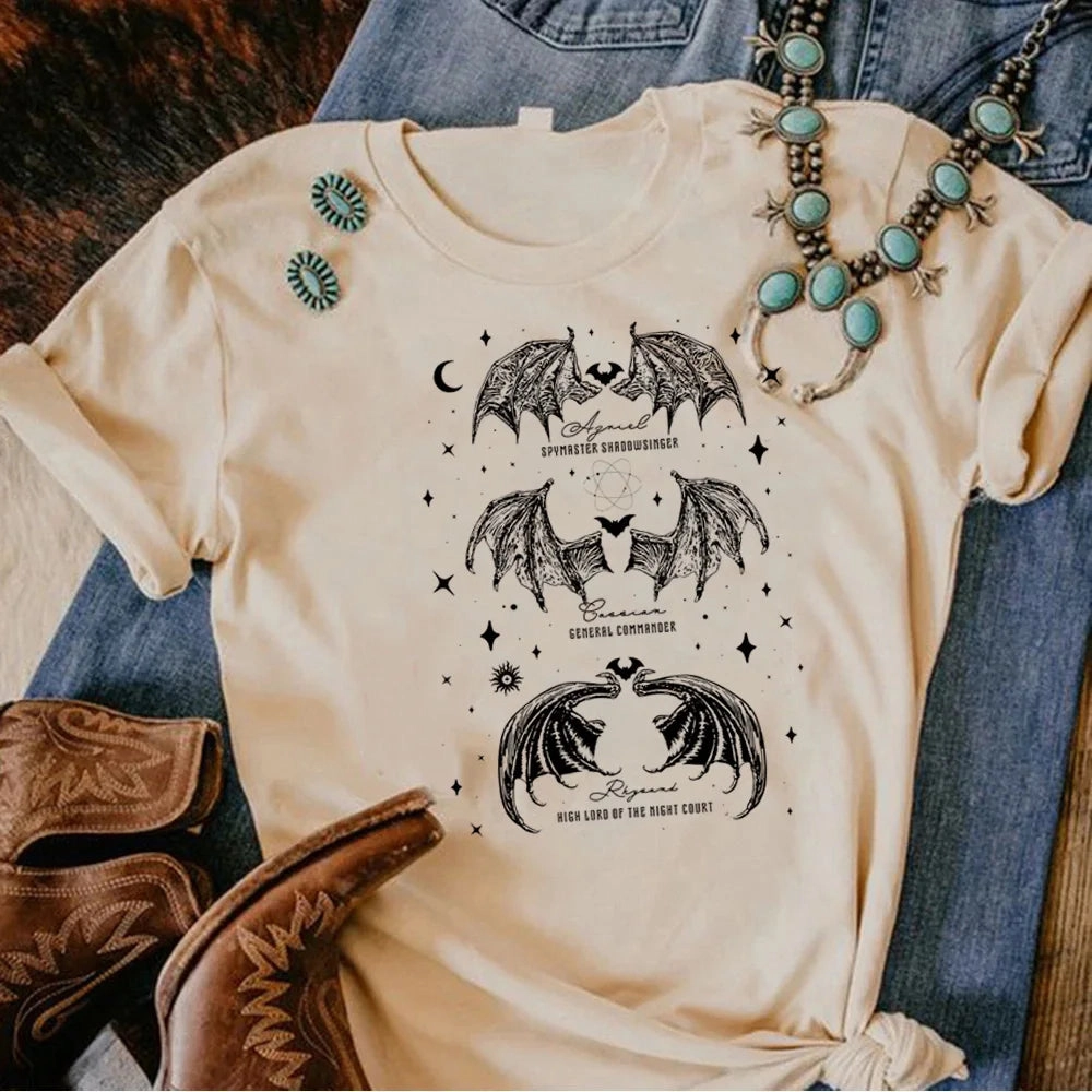 Anime-Inspired Women??s Y2K Graphic Tee - Acotar Design, Casual & Comfy Short Sleeve Top for Fun Fashion
