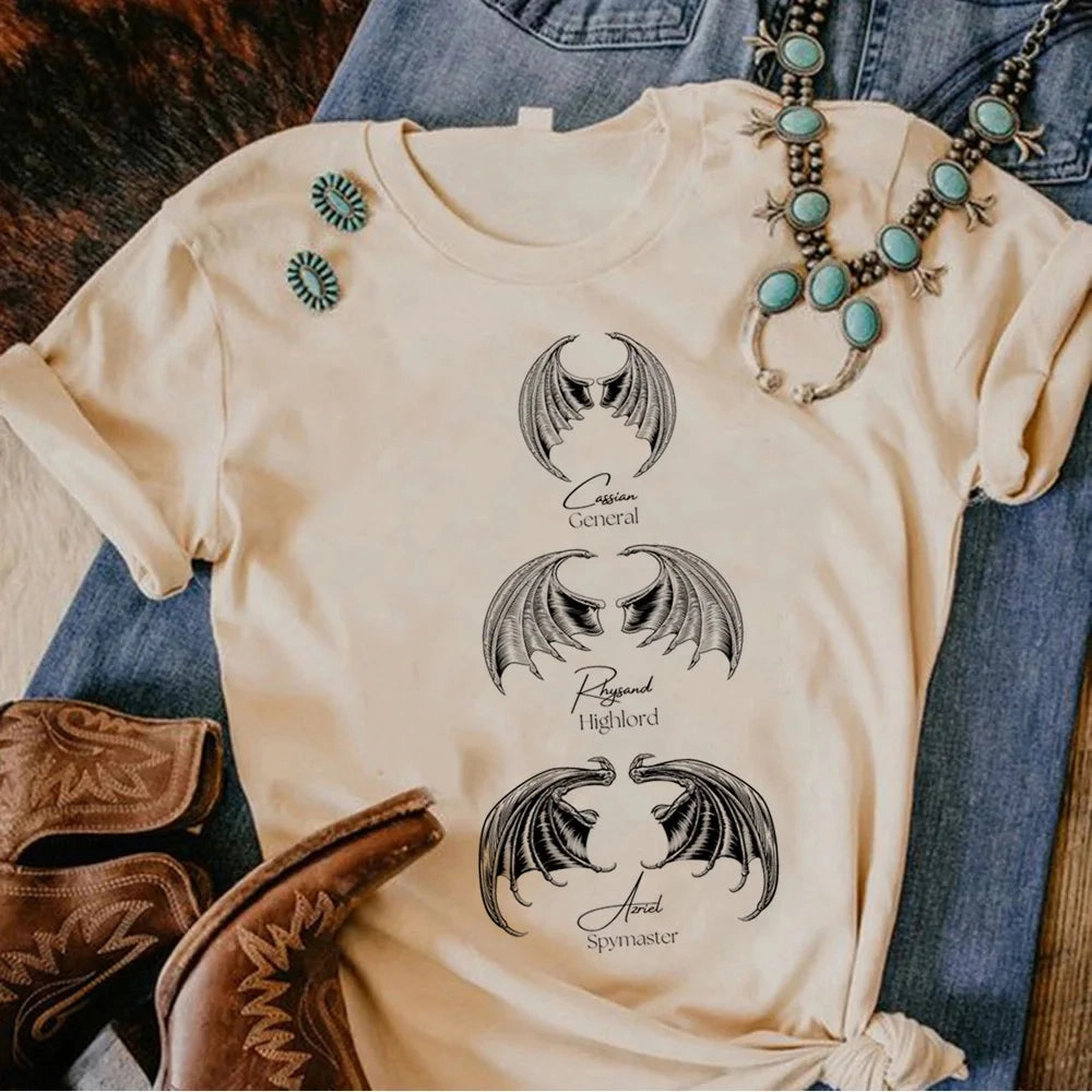 Anime-Inspired Women??s Y2K Graphic Tee - Acotar Design, Casual & Comfy Short Sleeve Top for Fun Fashion
