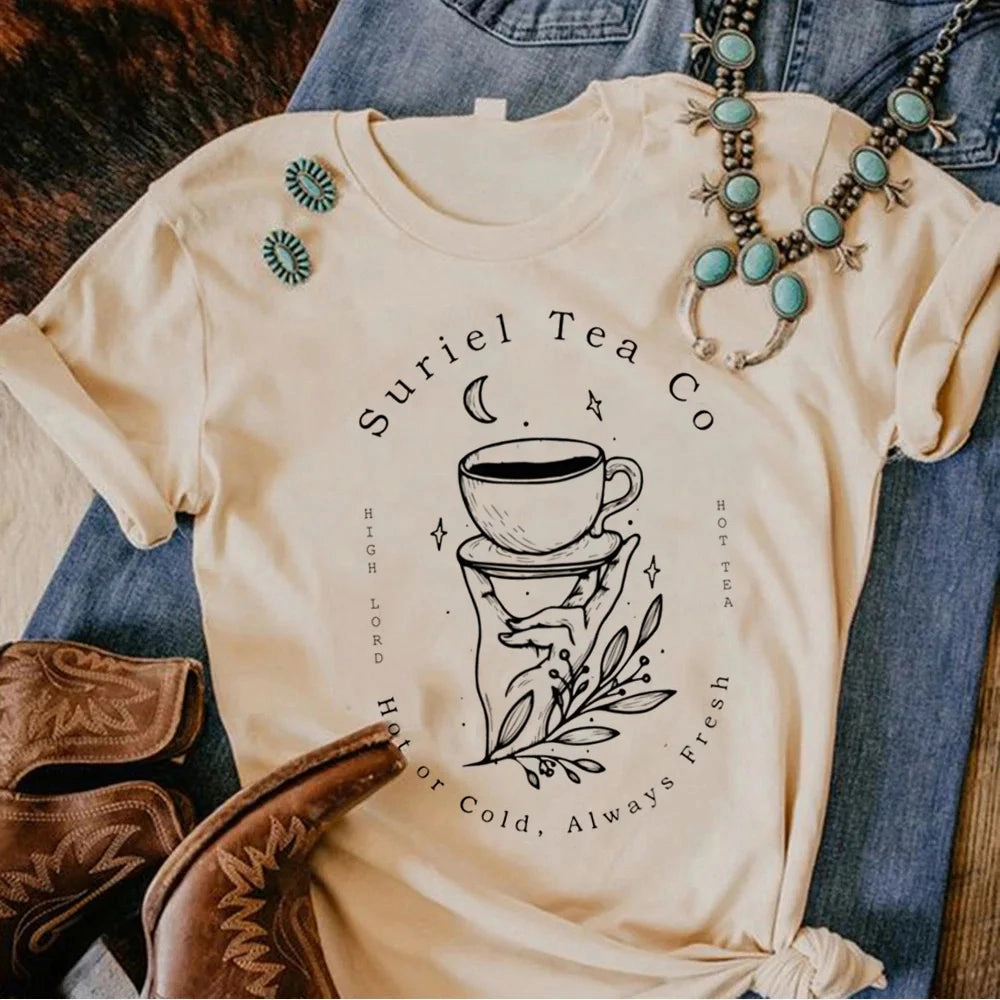 Anime-Inspired Women??s Y2K Graphic Tee - Acotar Design, Casual & Comfy Short Sleeve Top for Fun Fashion